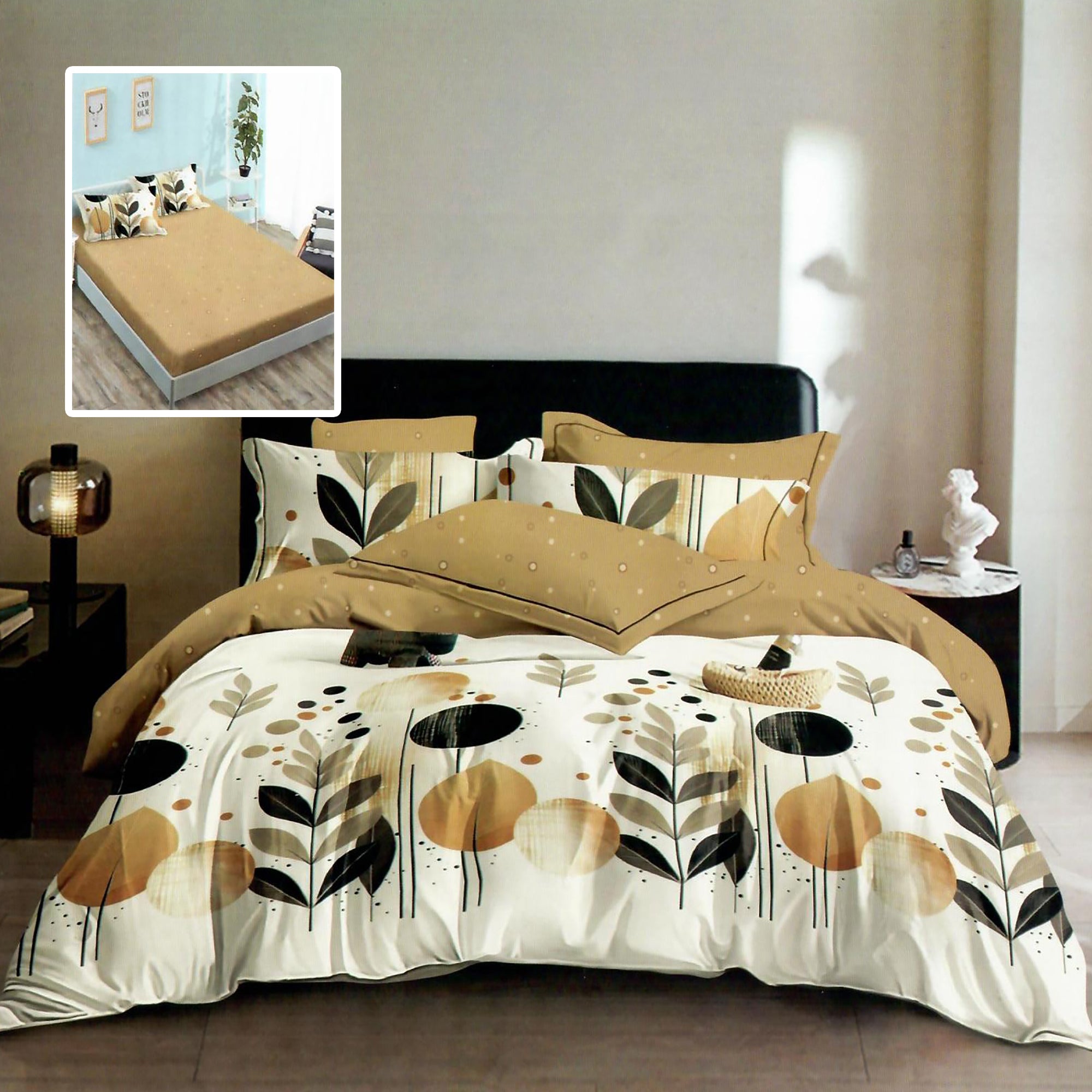 LENJERIE FINET 6 PIESE CU HUSĂ - 160x200 ȘI 180x200 (HF6P304)